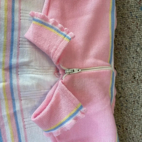 VTG 80-90s Bull Frog Knits Pink White Sweater Girl Size 4T Soft Stretch Comfort - Picture 9 of 9